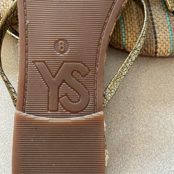 Yosi Samra Gold Striped Memory Foam Flip Flop Sandals - Picture 5 of 6